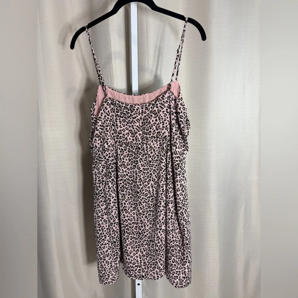 Lush‎ Pink Leopard Print Mini Dress Spaghetti Strap Casual Summer Party Dress - Picture 3 of 4